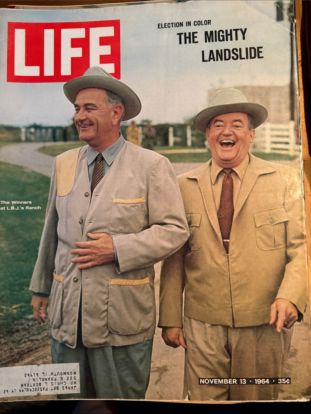 LIFE Magazine November 13, 1964 Cover - 'The Mighty Landslide'